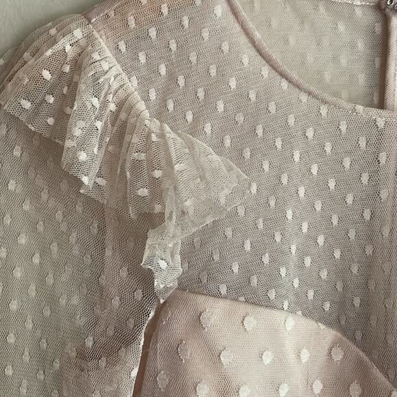 BCBGMAXAZRIA Pleated Tulle Mini Dress in Regal Champagne - Picture 7 of 16